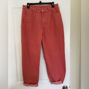 SHEIN Coral High-Waisted Baggy Jeans